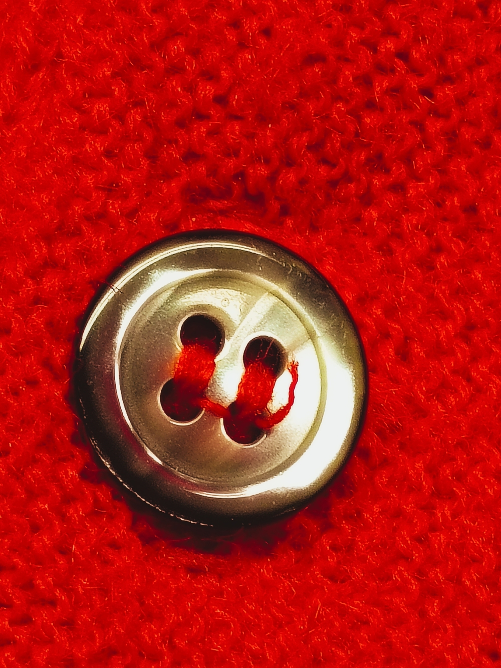 80's Izod Lacoste Men’s Red V-Neck Button Cardigan - Picture 5 of 8